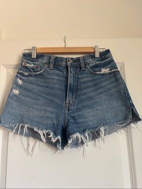 Abercrombie & Fitch Distressed Blue Denim Cutoff Shorts